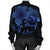 Hawaii Turtle Ohana Hibiscus Poly Bomber Jacket - Blue - AH - Polynesian Pride