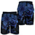 Hawaii Turtle Ohana Hibiscus Poly Men's Shorts - Blue - AH - Polynesian Pride