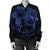 Hawaii Turtle Ohana Hibiscus Poly Bomber Jacket - Blue - AH - Polynesian Pride