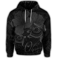 Hawaiian Turtle Ohana Hibiscus Poly Hoodie Gray - Polynesian Pride