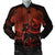 Hawaii Turtle Ohana Hibiscus Poly Bomber Jacket - Orange - AH Black Unisex - Polynesian Pride