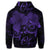 Hawaiian Turtle Ohana Hibiscus Poly Hoodie Purple - Polynesian Pride