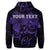 Custom Hawaii Turtle Ohana Hibiscus Poly Hoodie Purple - Polynesian Pride