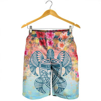 Hawaii Turtle Ohana Stary Night Hibiscus Men's Shorts - AH - Polynesian Pride