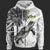 Hawaii Zip Hoodie Turtle Palm Tree White Unisex White - Polynesian Pride