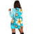 Hawaii Turtle Plumeria Coat Of Arm Ocean Hoodie Dress - AH - Polynesian Pride