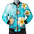 Hawaii Turtle Plumeria Coat Of Arm Ocean Bomber Jacket - AH Black Unisex - Polynesian Pride