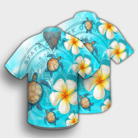Hawaii Turtle Plumeria Coat Of Arm Ocean Hawaiian Shirt - AH - Polynesian Pride
