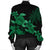 Hawaii Turtle Plumeria Coconut Tree Polynesian Bomber Jacket - Green - AH - Polynesian Pride