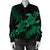 Hawaii Turtle Plumeria Coconut Tree Polynesian Bomber Jacket - Green - AH - Polynesian Pride