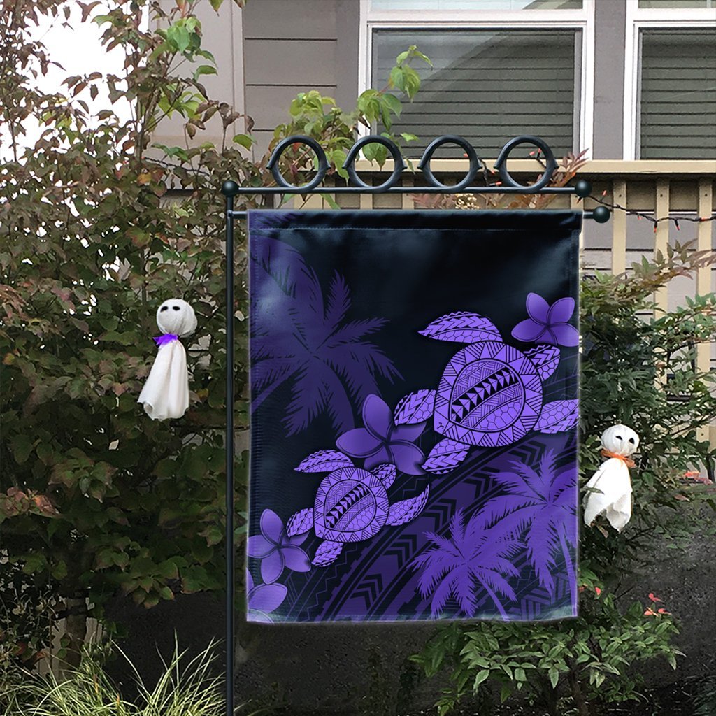 Hawaii Turtle Plumeria Coconut Tree Polynesian Flag - Purple - AH - Polynesian Pride