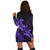 Hawaii Turtle Plumeria Coconut Tree Polynesian Hoodie Dress - Purple - AH - Polynesian Pride