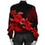 Hawaii Turtle Plumeria Coconut Tree Polynesian Bomber Jacket - Red - AH - Polynesian Pride