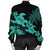 Hawaii Turtle Plumeria Coconut Tree Polynesian Bomber Jacket - Turquoise - AH - Polynesian Pride