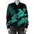 Hawaii Turtle Plumeria Coconut Tree Polynesian Bomber Jacket - Turquoise - AH - Polynesian Pride