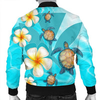 Hawaii Turtle Plumeria Kanaka Ocean Bomber Jacket - AH - Polynesian Pride