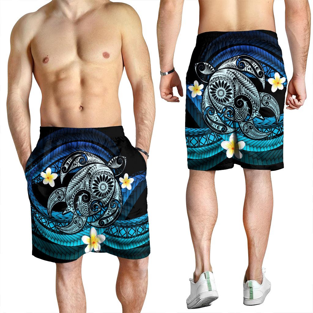 Hawaii Turtle Plumeria Polynesian Men's Shorts - Mela Style - AH - Polynesian Pride
