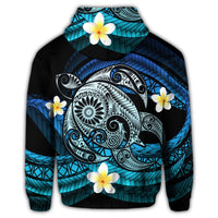 Hawaiian Turtle Plumeria Polynesian Hoodie Mela Style - Polynesian Pride