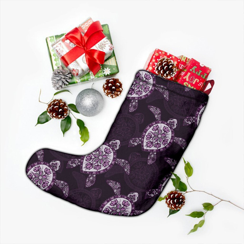Hawaii Turtle Plumeria Violet Christmas Stocking - AH - Polynesian Pride