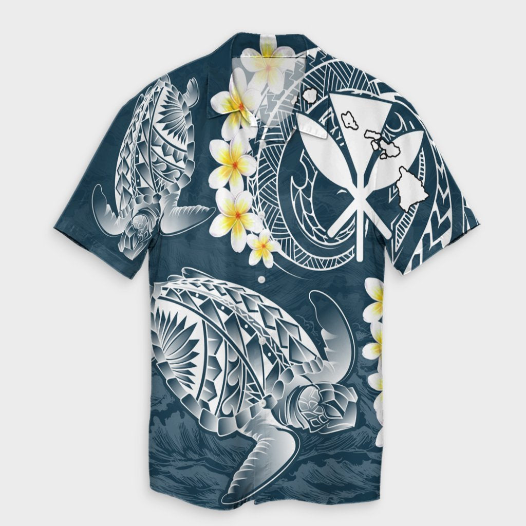 Hawaii Turtle Plumerian Polynesian Hawaiian Shirt - Sease Style - AH Unisex Black - Polynesian Pride