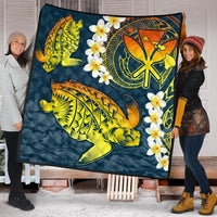 Hawaii Turtle Plumerian Polynesian Premium Quilts - Sease Style - ver 2 - AH - Polynesian Pride