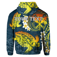 Custom Hawaii Turtle Plumerian Polynesian Hoodie Sease Style ver 2 AH - Polynesian Pride