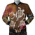 Hawaii Turtle Polynesian Bomber Jacket - Herd Style - AH Black Unisex - Polynesian Pride