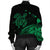 Hawaii Turtle Polynesian Map Plumeria Bomber Jacket Green - AH - Polynesian Pride
