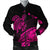 Hawaii Turtle Polynesian Map Plumeria Bomber Jacket Pink - AH Black Unisex - Polynesian Pride