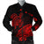 Hawaii Turtle Polynesian Map Plumeria Bomber Jacket Red - AH Black Unisex - Polynesian Pride