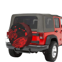 Hawaii Turtle Polynesian Map Plumeria Red Spare Tire Cover AH - Polynesian Pride