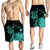 Hawaii Turtle Polynesian Map Plumeria Men's Shorts Turquoise - AH - Polynesian Pride