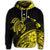 Hawaiian Turtle Polynesian Map Plumeria Hoodie Yellow - Polynesian Pride