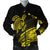 Hawaii Turtle Polynesian Map Plumeria Yellow Bomber Jacket - AH Black Unisex - Polynesian Pride