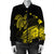 Hawaii Turtle Polynesian Map Plumeria Yellow Bomber Jacket - AH - Polynesian Pride