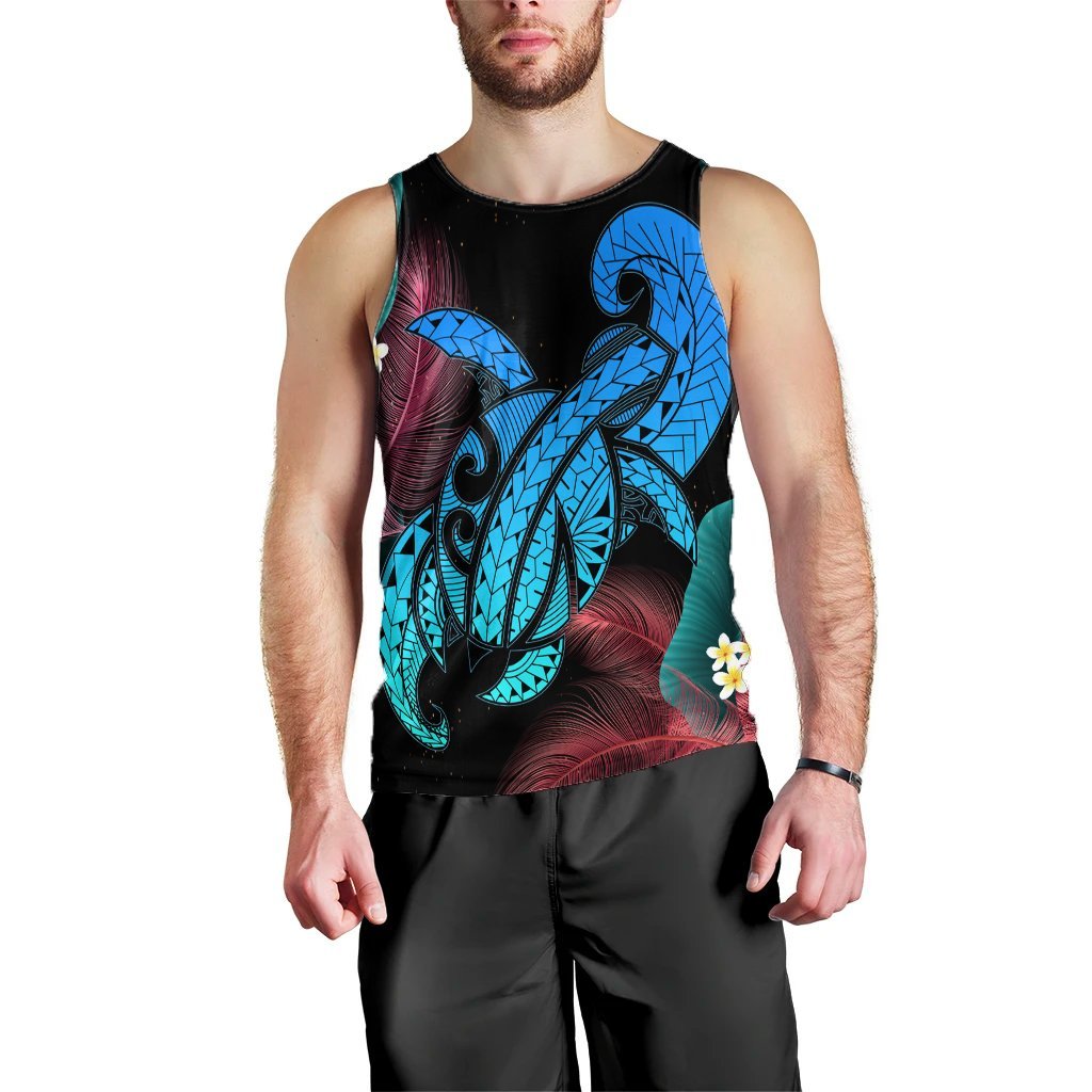 Hawaii Turtle Polynesian Tropical Tank Top - Ghia Style - AH Black - Polynesian Pride