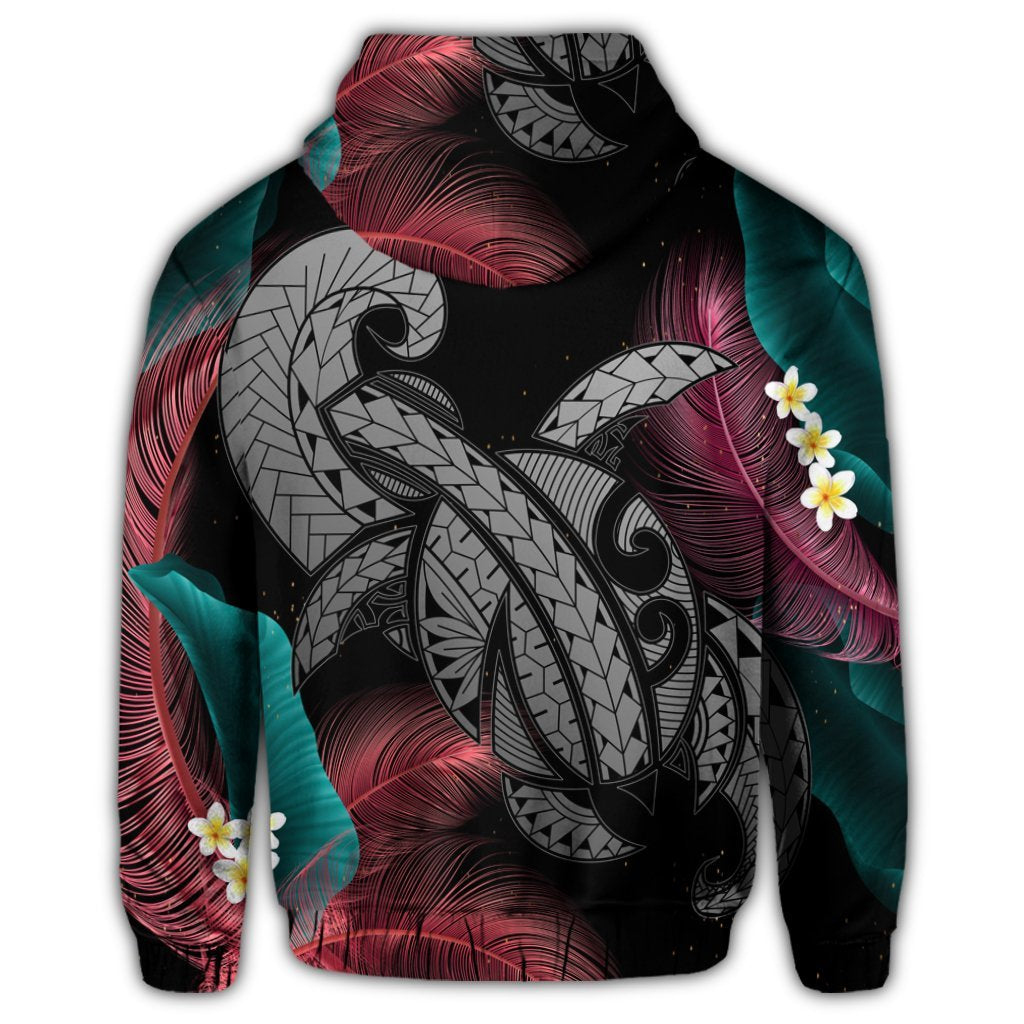 Hawaiian Turtle Polynesian Tropical Hoodie Ghia Style Gray - Polynesian Pride