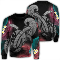 Hawaii Turtle Polynesian Tropical Sweatshirt - Ghia Style Gray - AH Unisex Black - Polynesian Pride