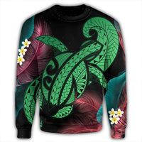 Hawaii Turtle Polynesian Tropical Sweatshirt - Ghia Style Green - AH - Polynesian Pride