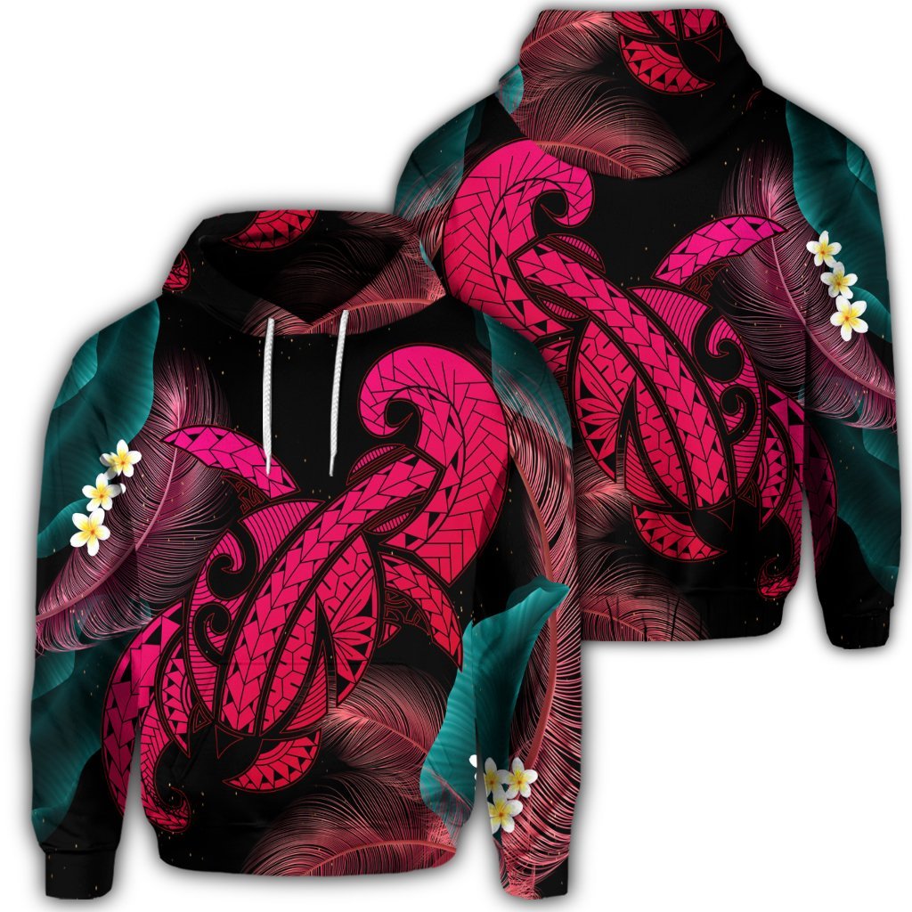 Hawaiian Turtle Polynesian Tropical Hoodie Ghia Style Pink Unisex Art - Polynesian Pride