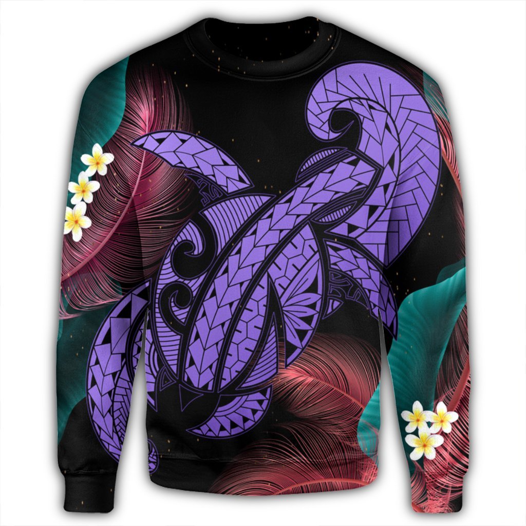 Hawaii Turtle Polynesian Tropical Sweatshirt - Ghia Style Purple - AH - Polynesian Pride