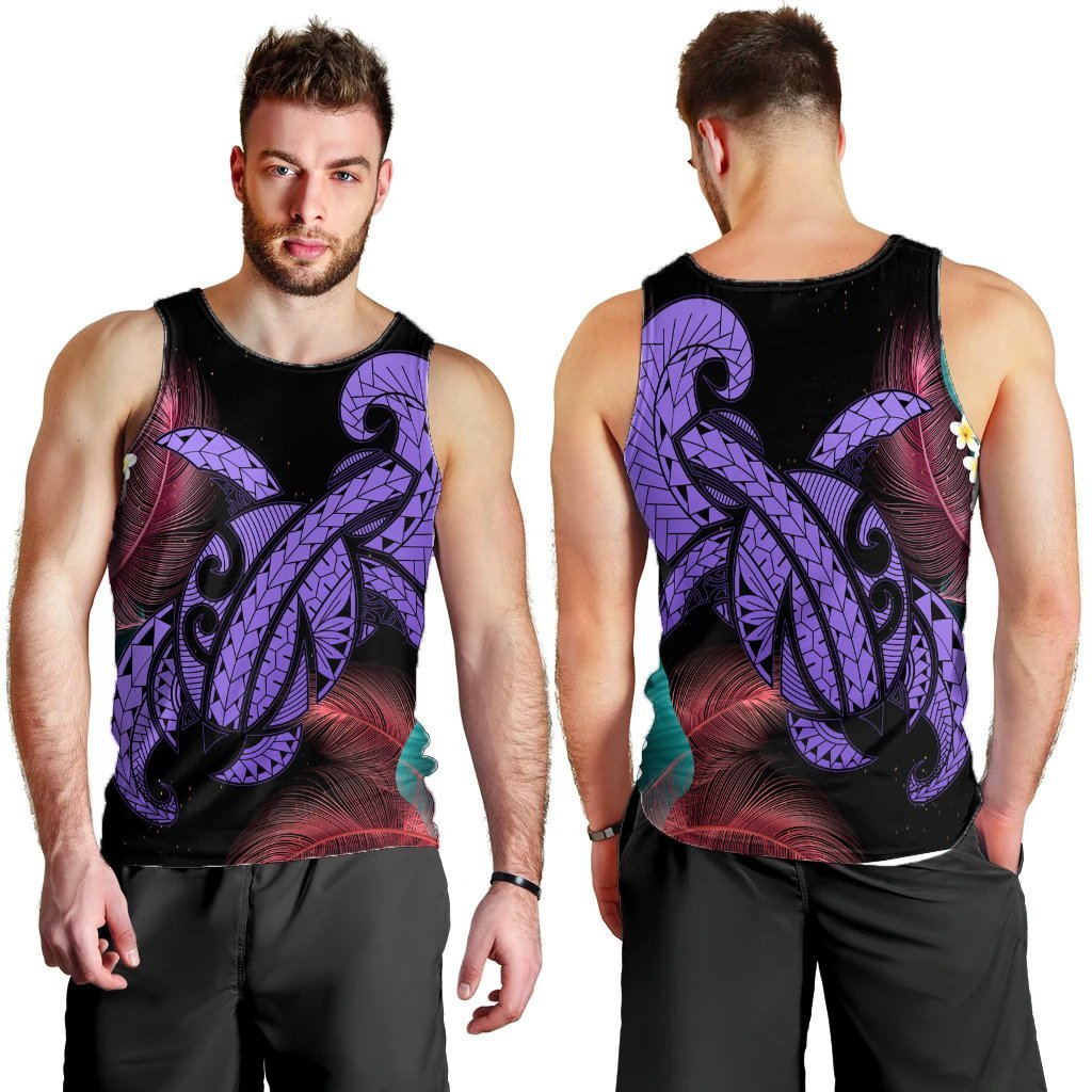 Hawaii Turtle Polynesian Tropical Tank Top - Ghia Style Purple - AH - Polynesian Pride