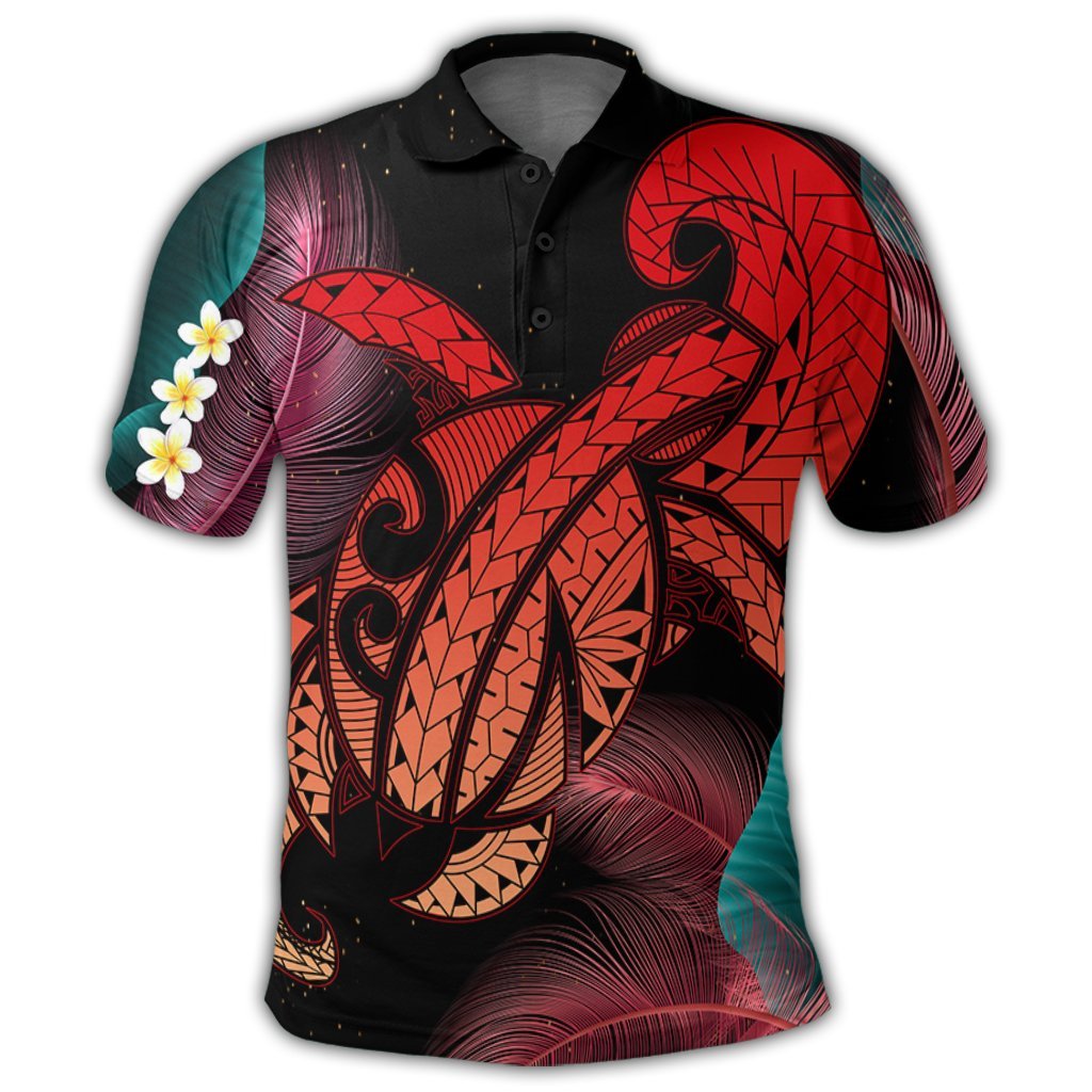 Hawaii Turtle Polynesian Tropical Polo Shirt Ghia Style Red - Polynesian Pride