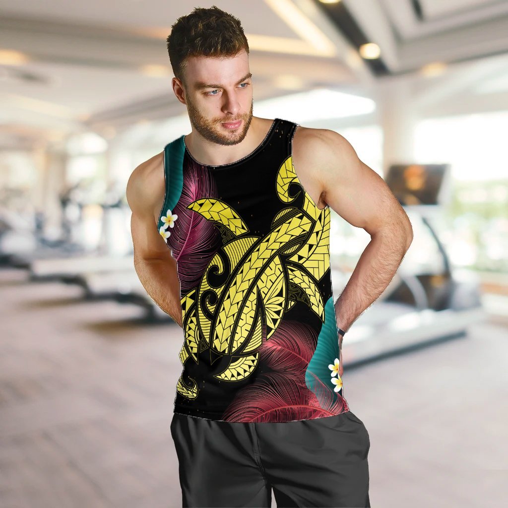 Hawaii Turtle Polynesian Tropical Tank Top - Ghia Style Yellow - AH - Polynesian Pride