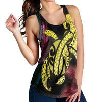 Hawaii Turtle Polynesian Tropical Racerback Tank - Ghia Style Yellow - AH - Polynesian Pride