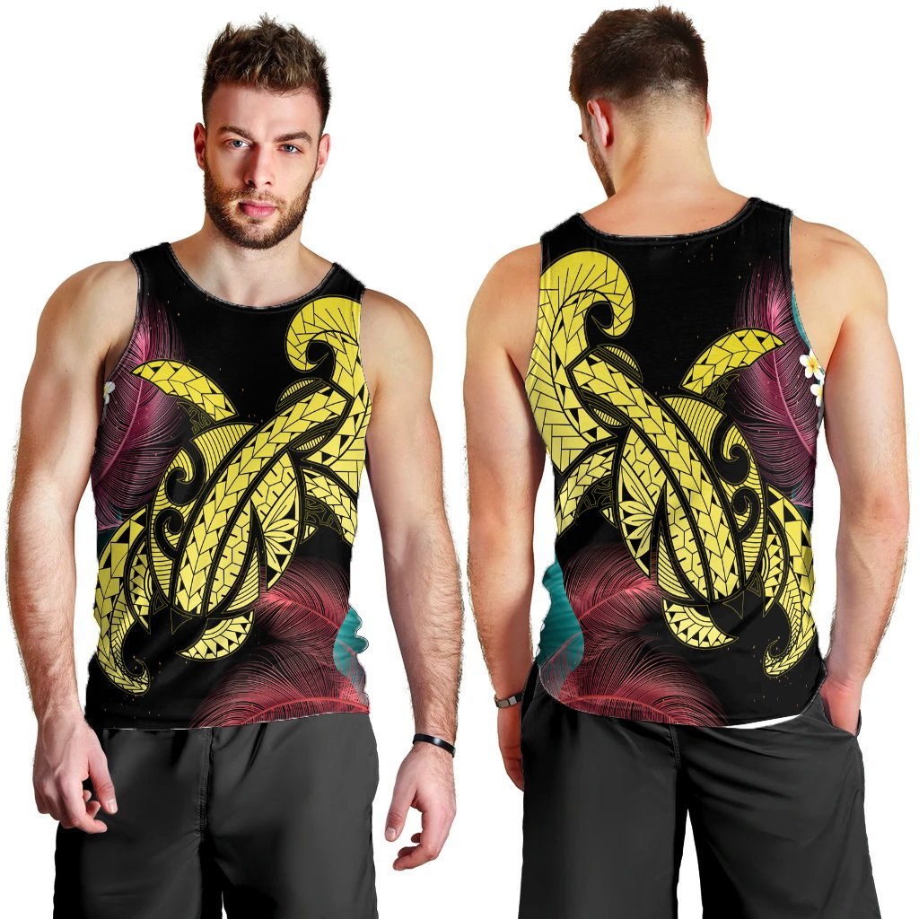 Hawaii Turtle Polynesian Tropical Tank Top - Ghia Style Yellow - AH - Polynesian Pride