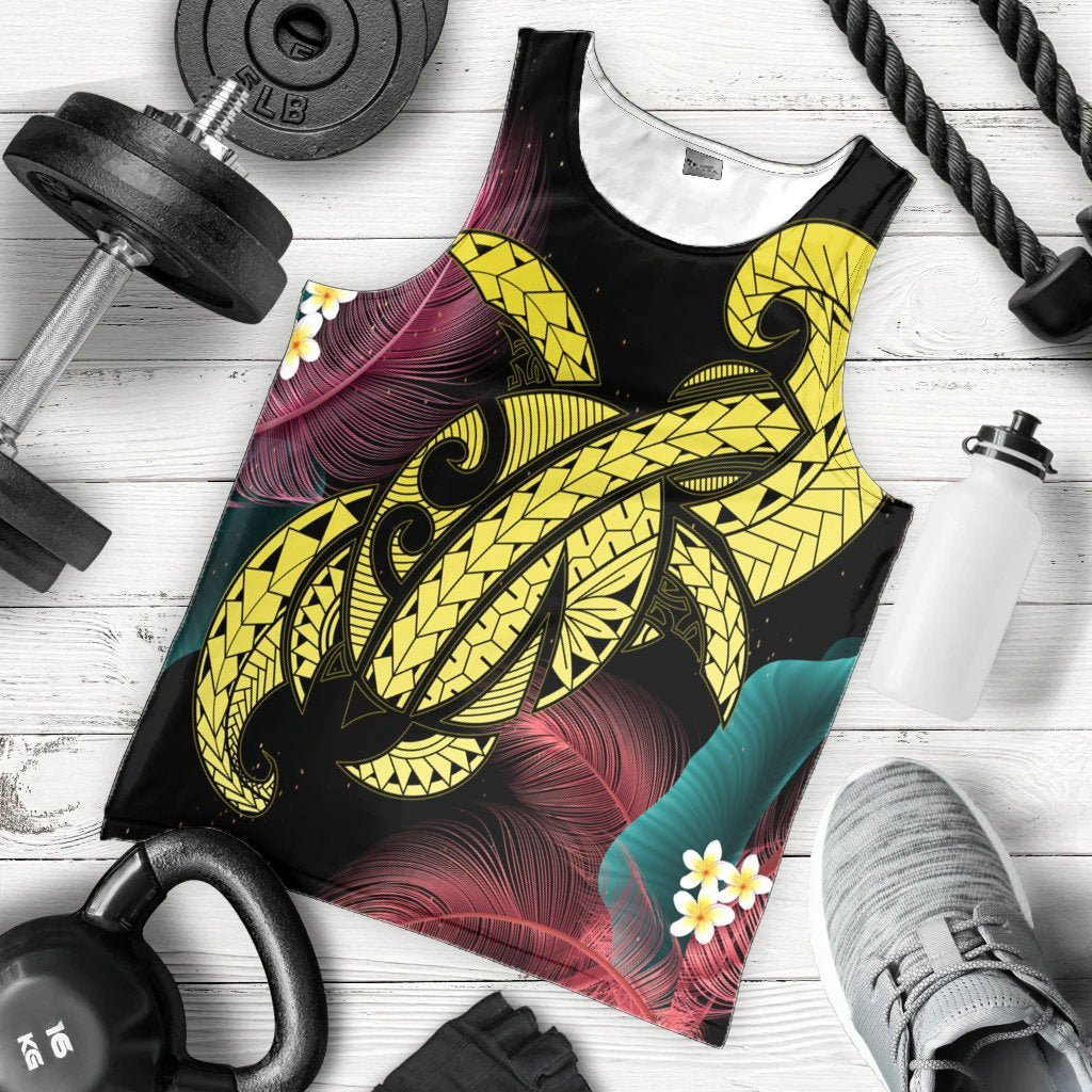 Hawaii Turtle Polynesian Tropical Tank Top - Ghia Style Yellow - AH - Polynesian Pride