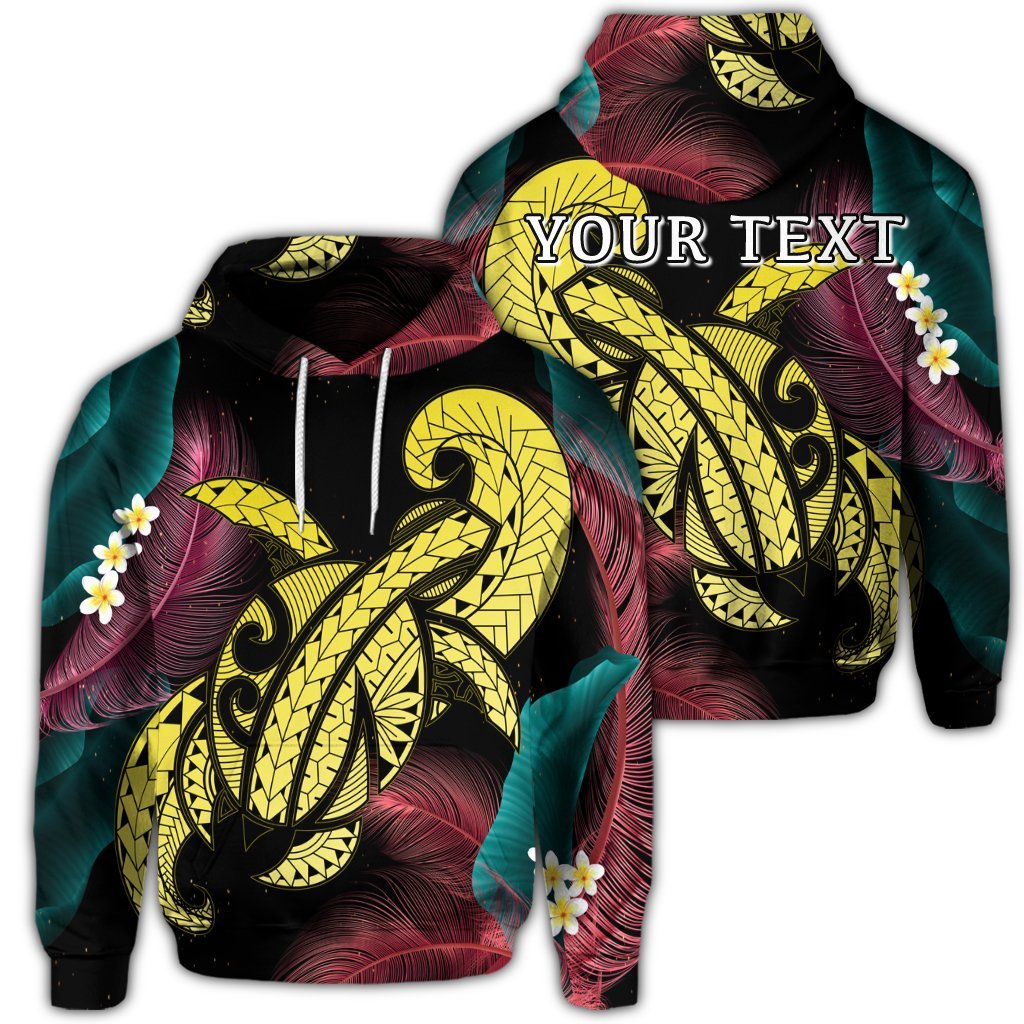 Custom Hawaii Turtle Polynesian Tropical Hoodie Ghia Style Yellow Unisex Art - Polynesian Pride