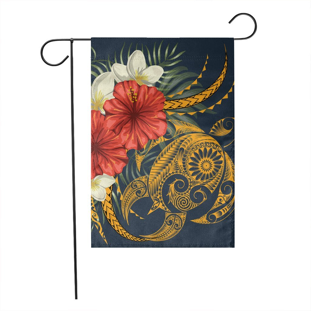 Hawaii Turtle Polynesian Tropical Hibiscus Plumeria Flag - AH - Polynesian Pride