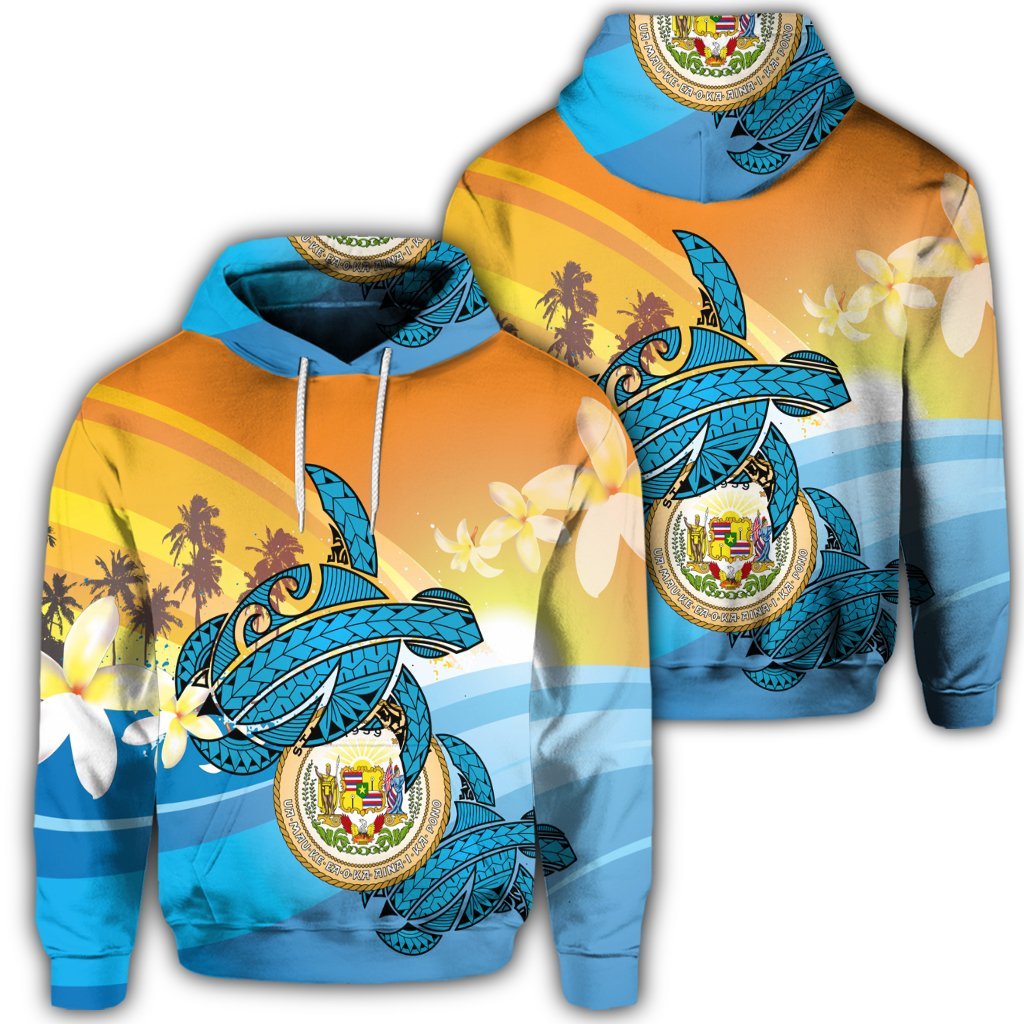 Hawaiian Turtle Sea Cost of Arm Hoodie Unisex Art - Polynesian Pride